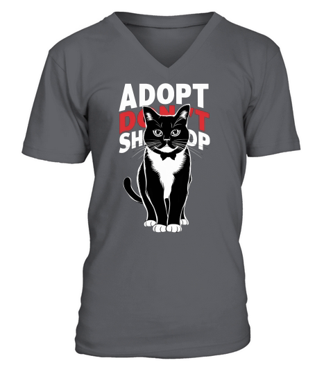 Adopt Dont Shop Cat V-Neck T-shirt