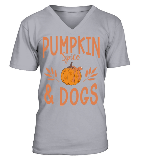 autumn dog pumpkin V-Neck T-shirt