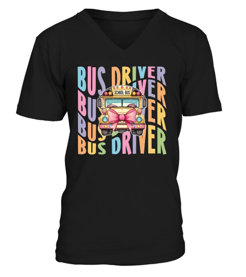 BUS DRIVER wavy V-Neck T-shirt