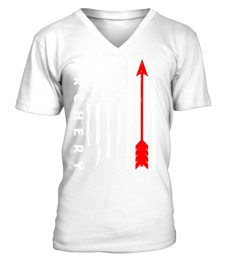 Vintage Hunting Archery   american flag V-Neck T-shirt