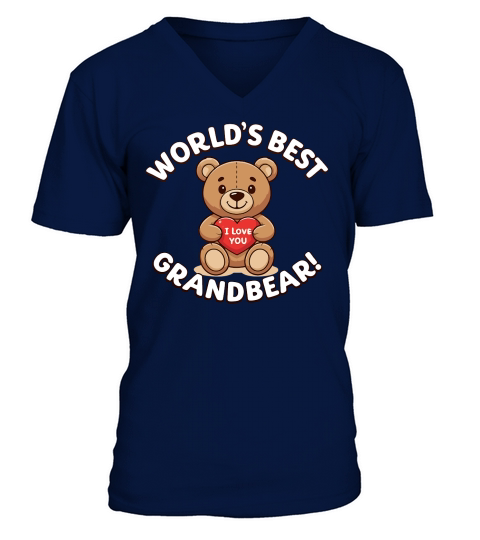 Worlds best grand bear! V-Neck T-shirt