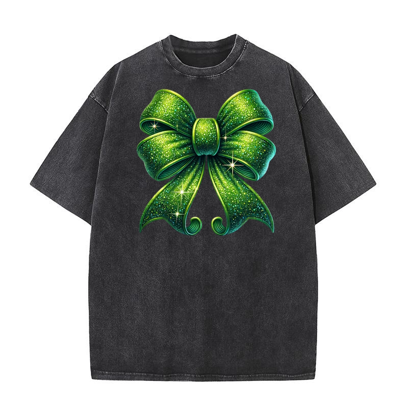 Christmas Coquette Bow 9 04 Washed T-Shirt