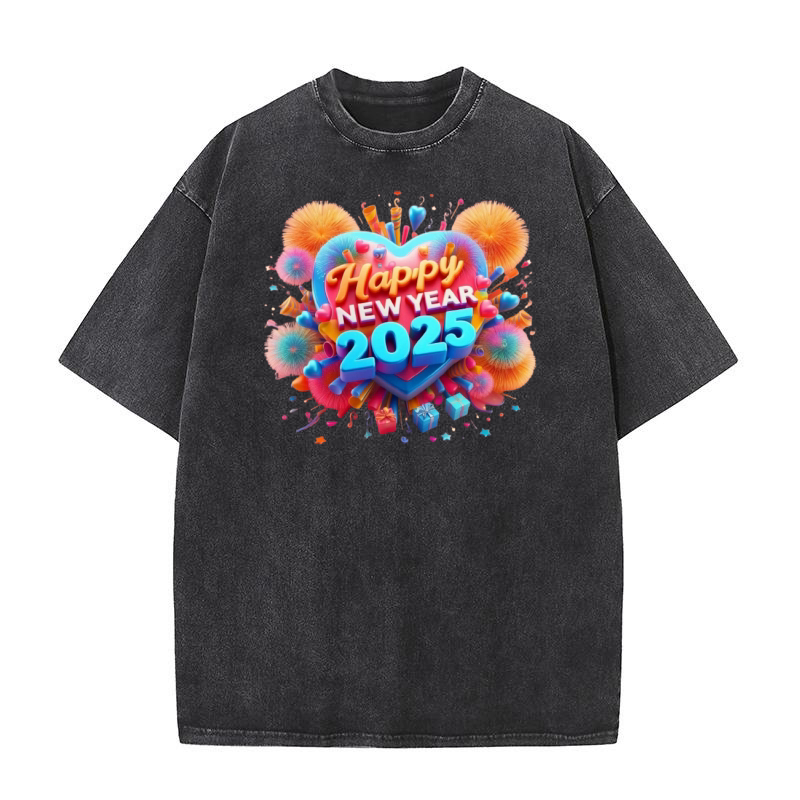 Happy New Year 2025 5 Washed T-Shirt