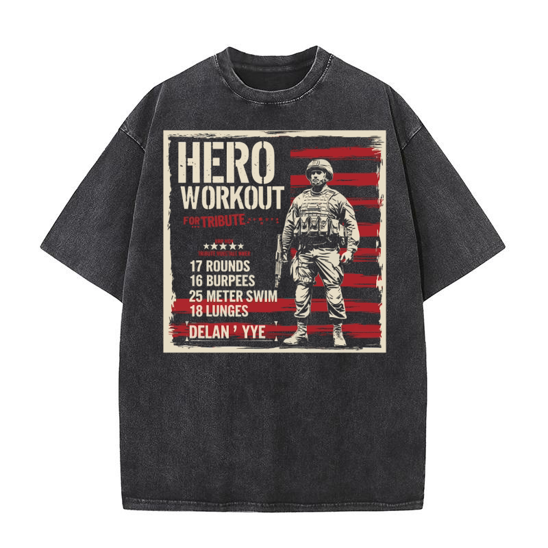 Hero Workout for tribute Washed T-Shirt