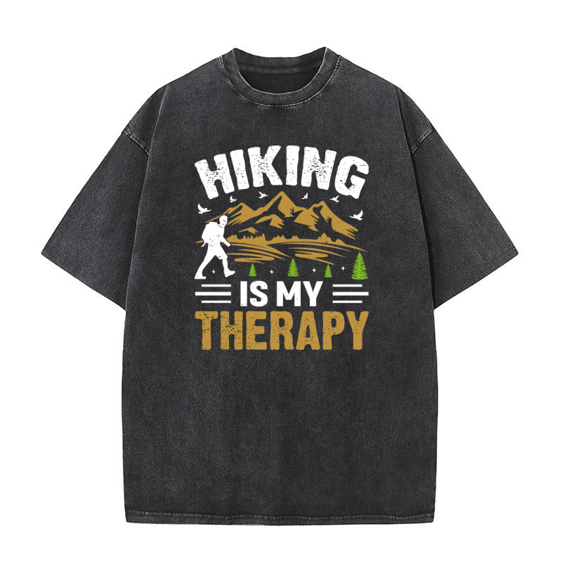 HIKING IS MY THERAPY Washed T-Shirt