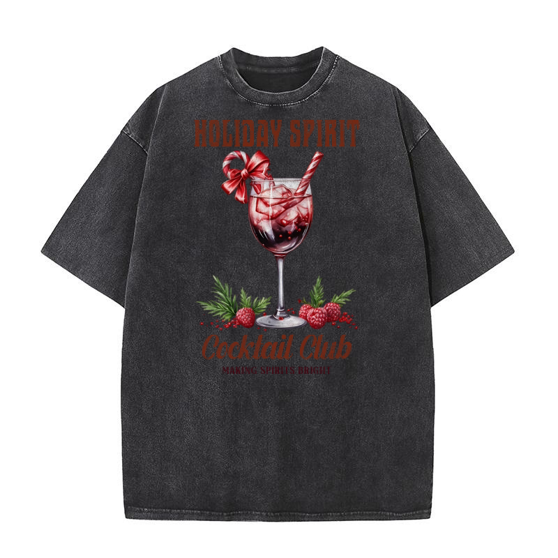 Holiday Spirit Cocktail Club 02 Washed T-Shirt