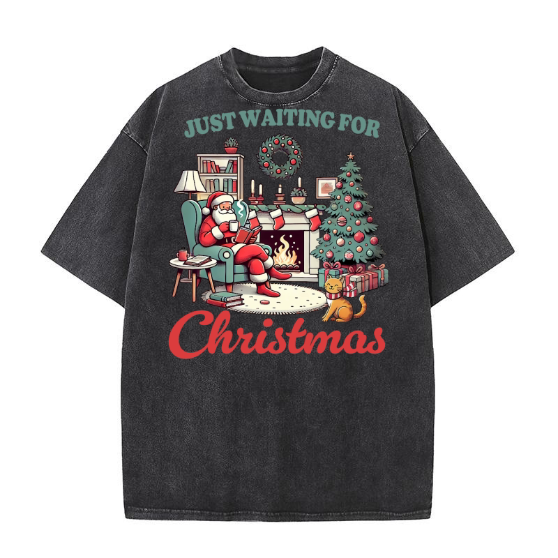 Just Waiting for Christmas 6 Washed T-Shirt
