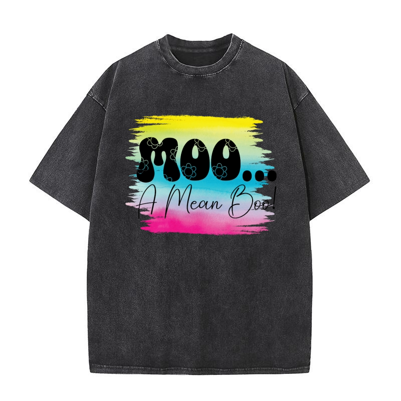 Moo... a mean bood Washed T-Shirt