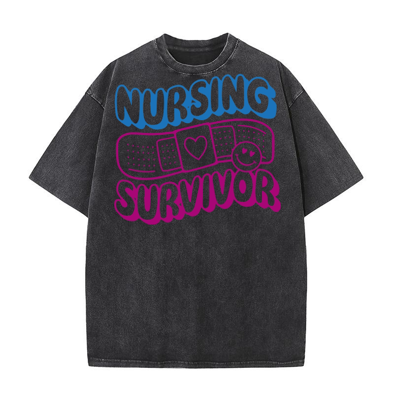 Nursing survivor Washed T-Shirt