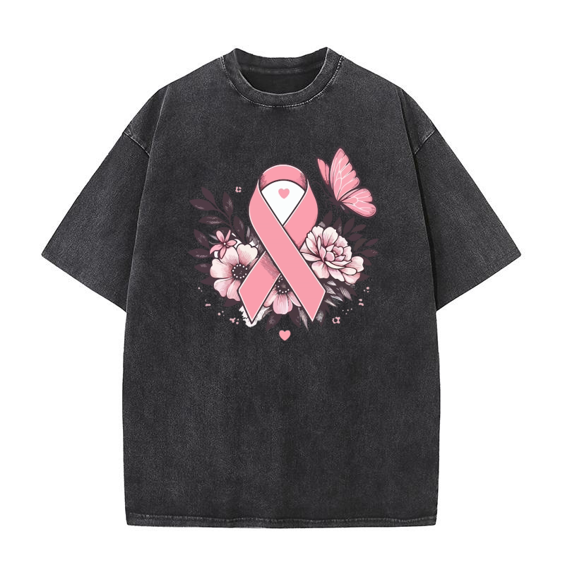 pink ribbon 06 Washed T-Shirt