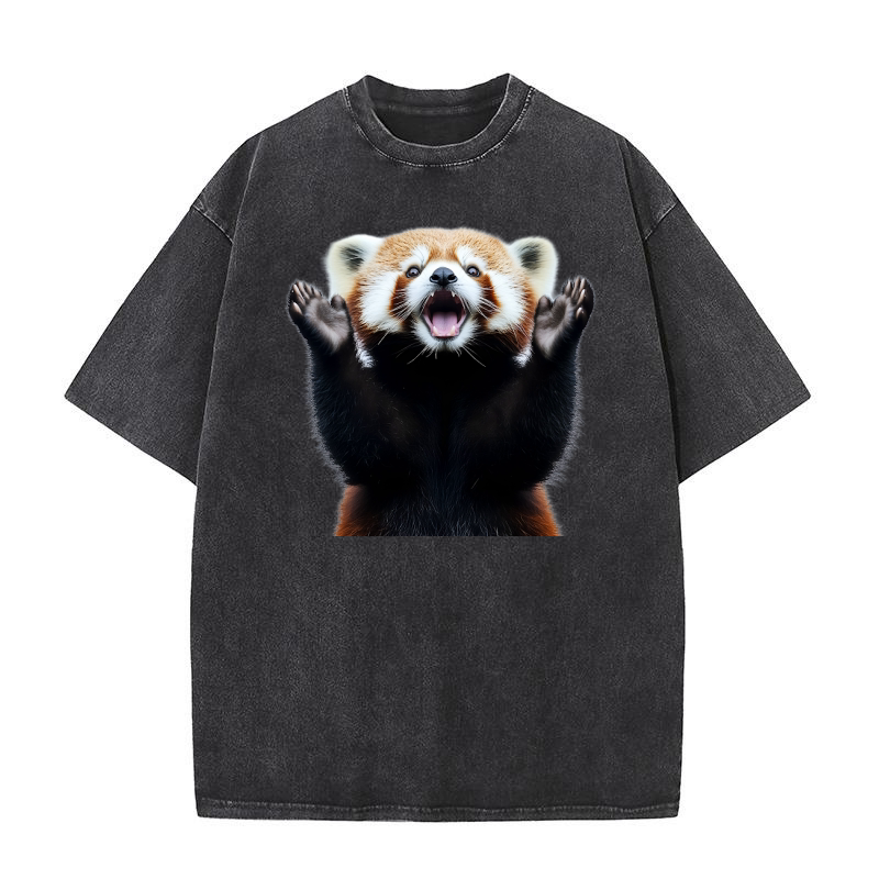 Red Panda (3) Washed T-Shirt