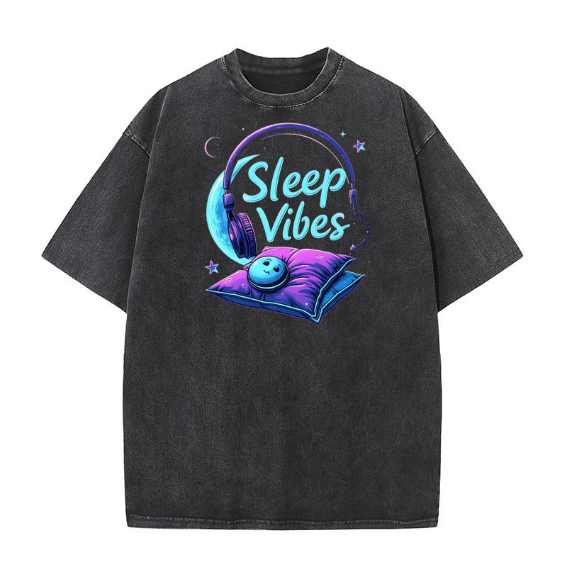 Sleep Vibes Headphones Washed T-Shirt