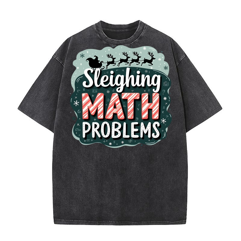 Sleighing math problems Washed T-Shirt