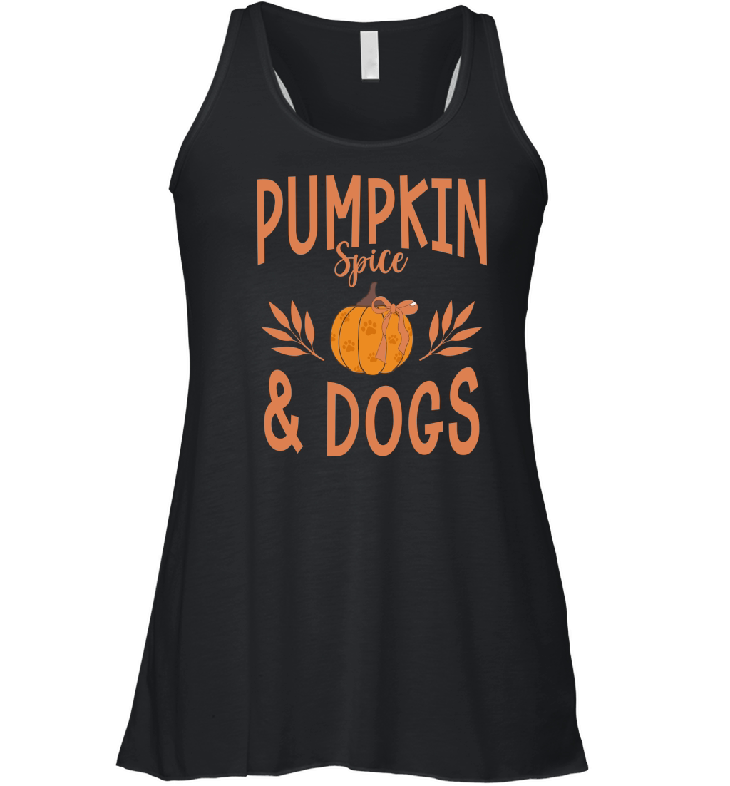 autumn dog pumpkin Women's Flowy Tank Top