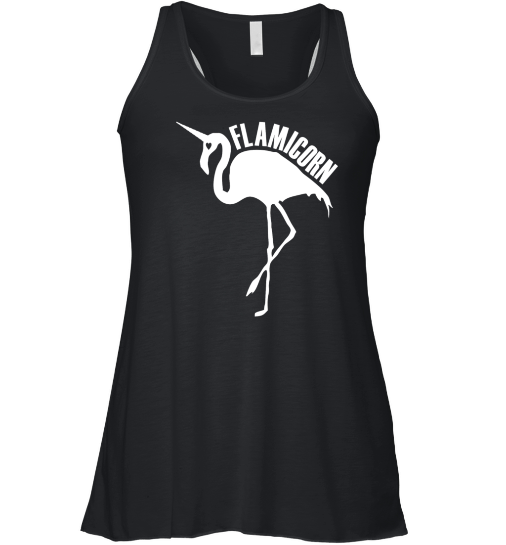 flamingo unicorn hybrid creature hybrids white Women's Flowy Tank Top