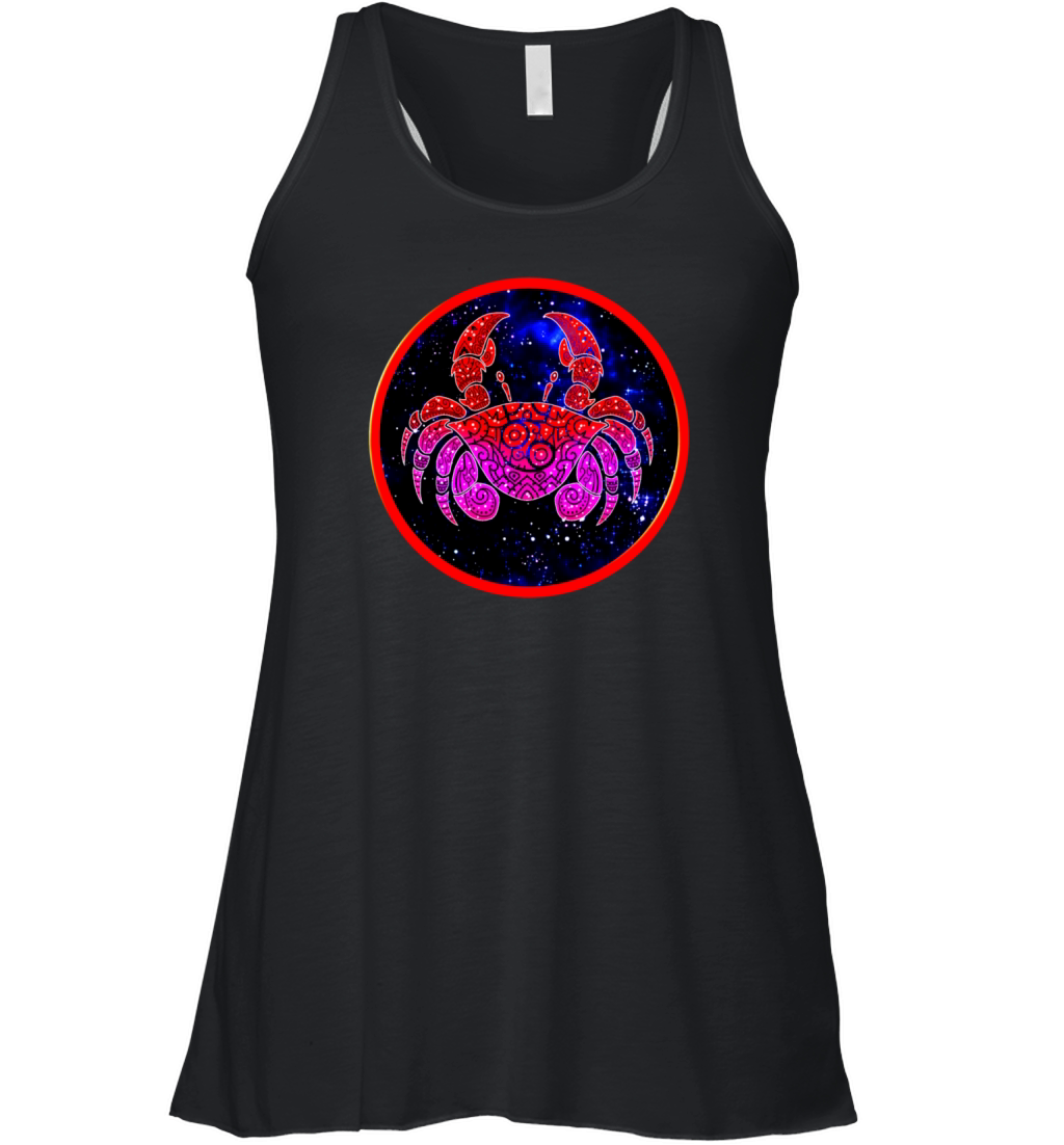 Unique Pattern of Cancer Zodiac Women's Flowy Tank Top