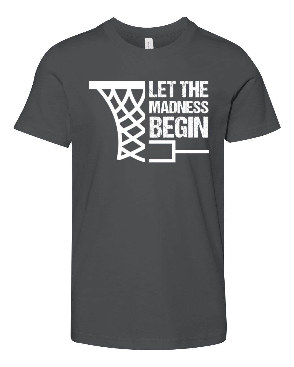 Basketball Bracket Gift I Let the Madness Begin Youth Unisex Jersey Tee