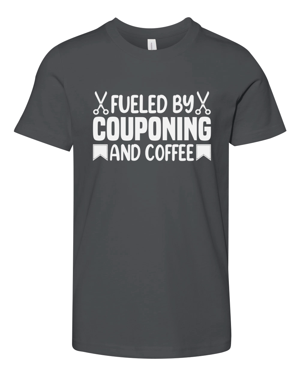 Fueled By Couponing And Coffee Youth Unisex Jersey Tee