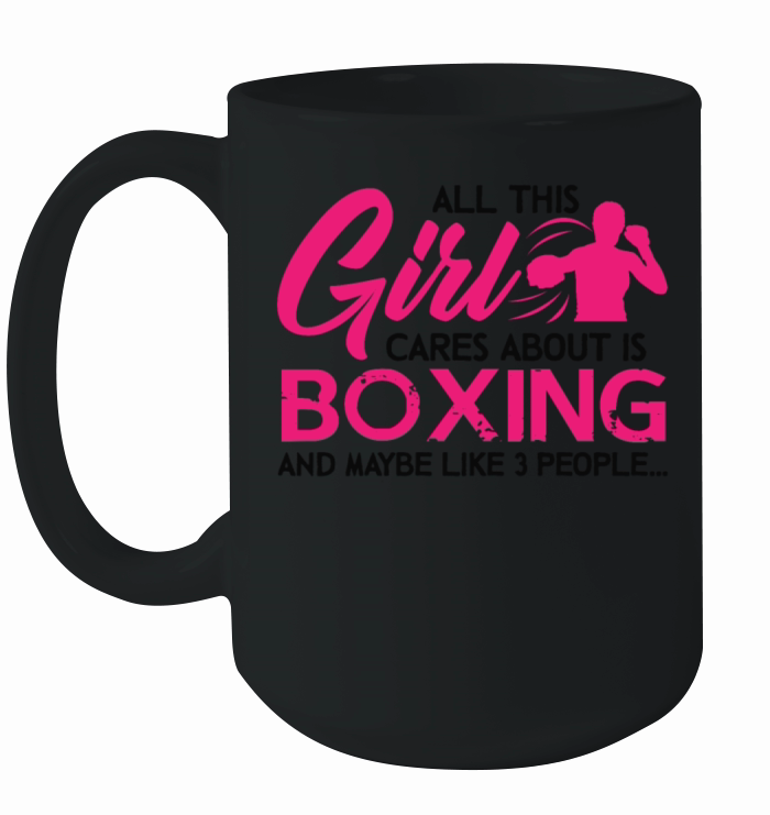Boxing Girl Cares Hanes Tagles Ceramic Mug