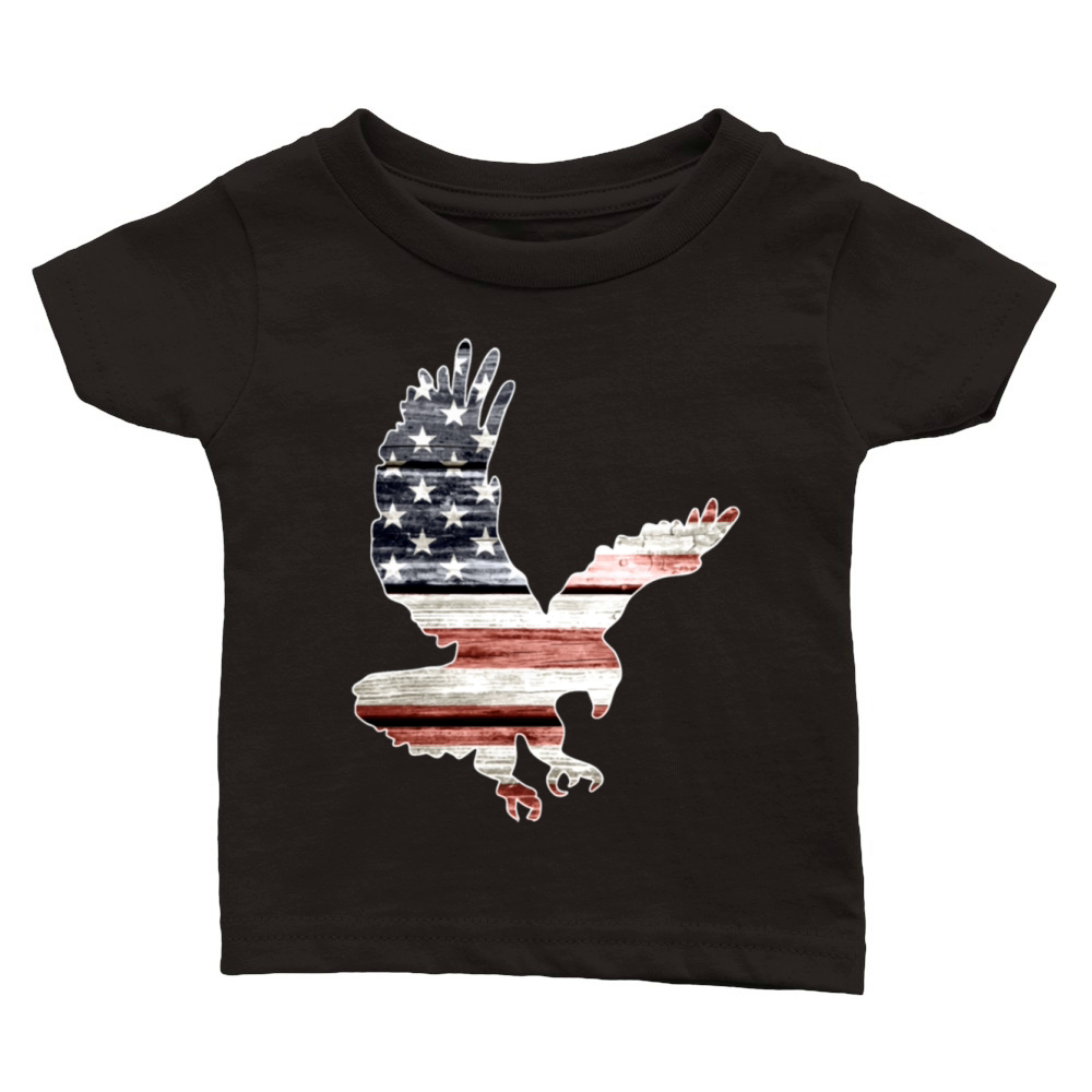 american flag patriotic eagle bird animals patriot Classic Baby Crewneck T-shirt