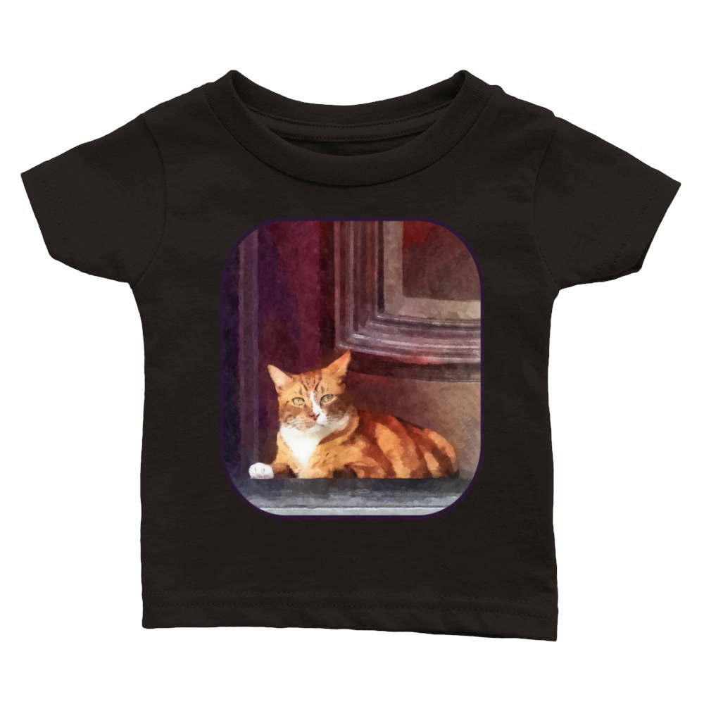 Cats - Orange Tabby in Doorway Classic Baby Crewneck T-shirt