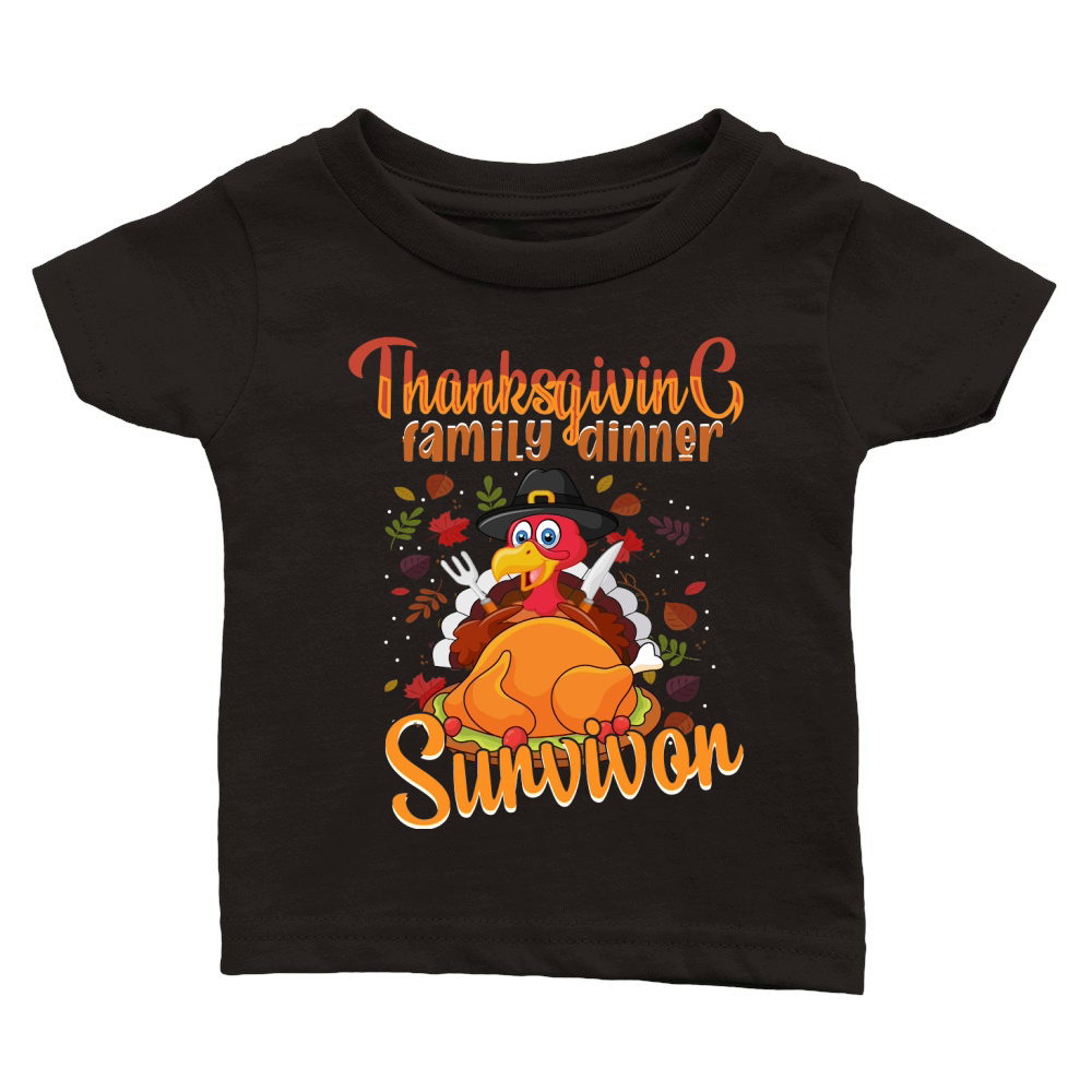 thanksgiving family dinner survivor Classic Baby Crewneck T-shirt