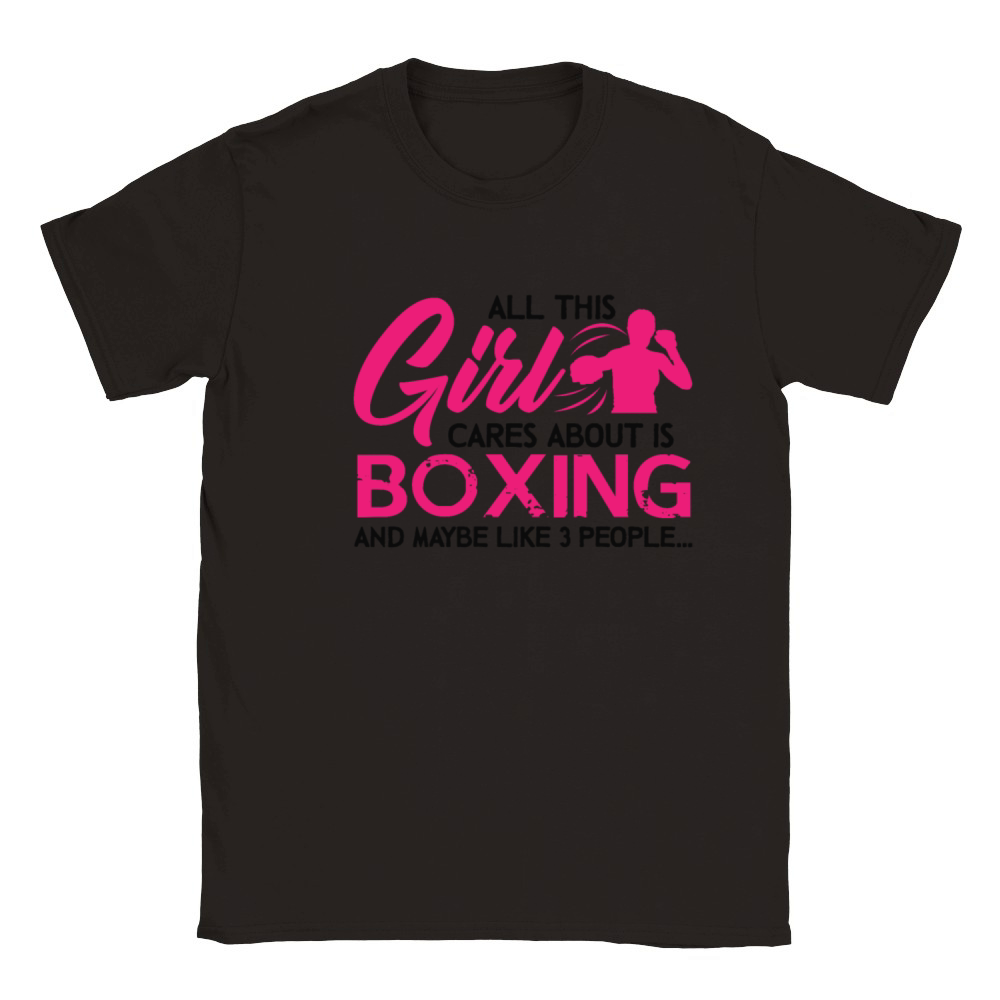 Boxing Girl Cares Hanes Tagles Classic Kids Crewneck T-shirt