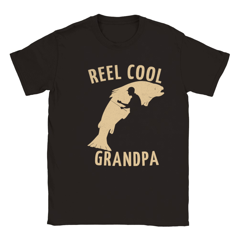 Funny Fishing Lover Grandfather Reel Cool Grandpa Classic Kids Crewneck T-shirt