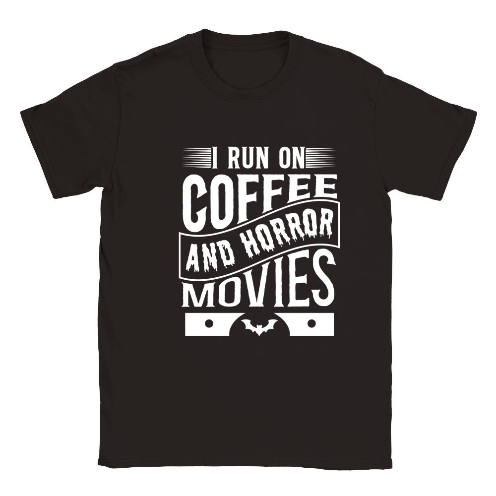 I run on coffef and horror movies 05 Classic Kids Crewneck T-shirt