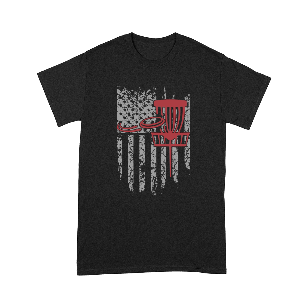 Disc Golf Shirt - 4th of July Disc Golf Flag US T shirt Comfort T-shirt