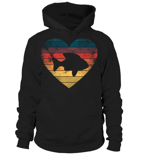 Funny Fish Heart Retro Vintage Cool For Fish Lover Hoodie Unisex