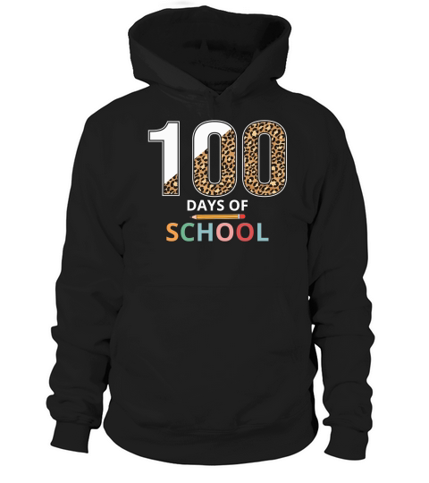 Leopard 100 Day Of School Hoodie Unisex