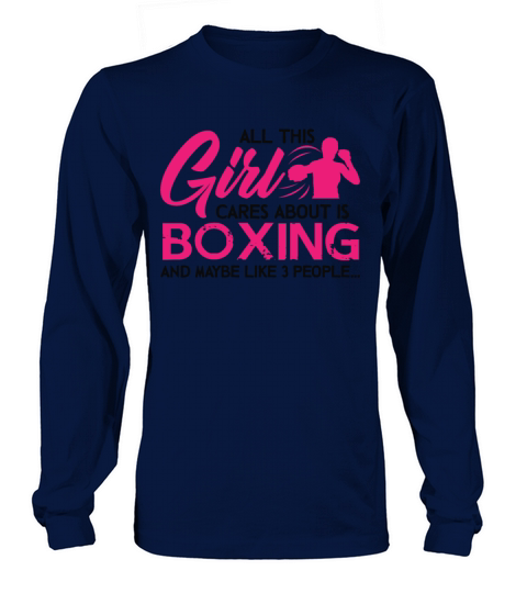 Boxing Girl Cares Hanes Tagles Long sleeved Unisex
