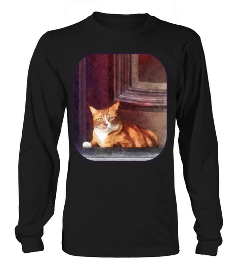 Cats - Orange Tabby in Doorway Long sleeved Unisex