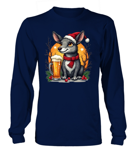 Funny Animal Beer Christmas Sublimation 6 05 Long sleeved Unisex