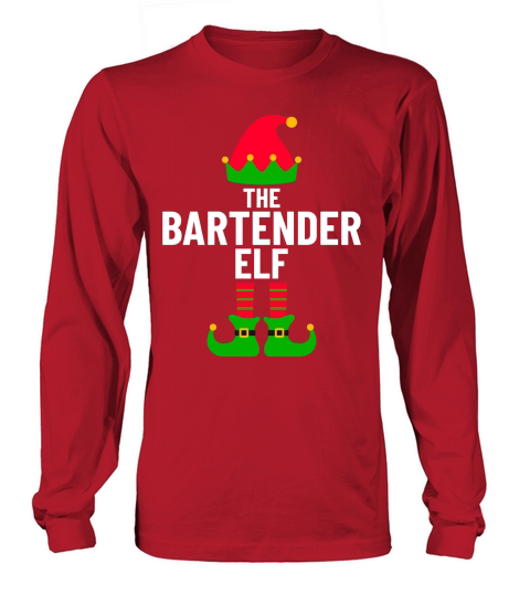 The Bartender Elf Christmas Long sleeved Unisex
