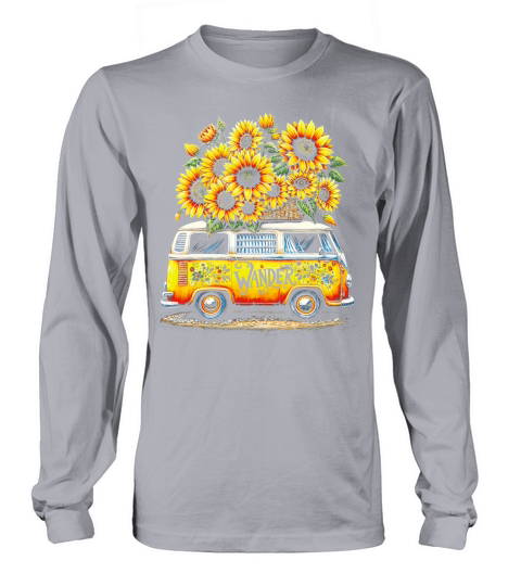 Vintage Wander Van with Sunflowers Long sleeved Unisex
