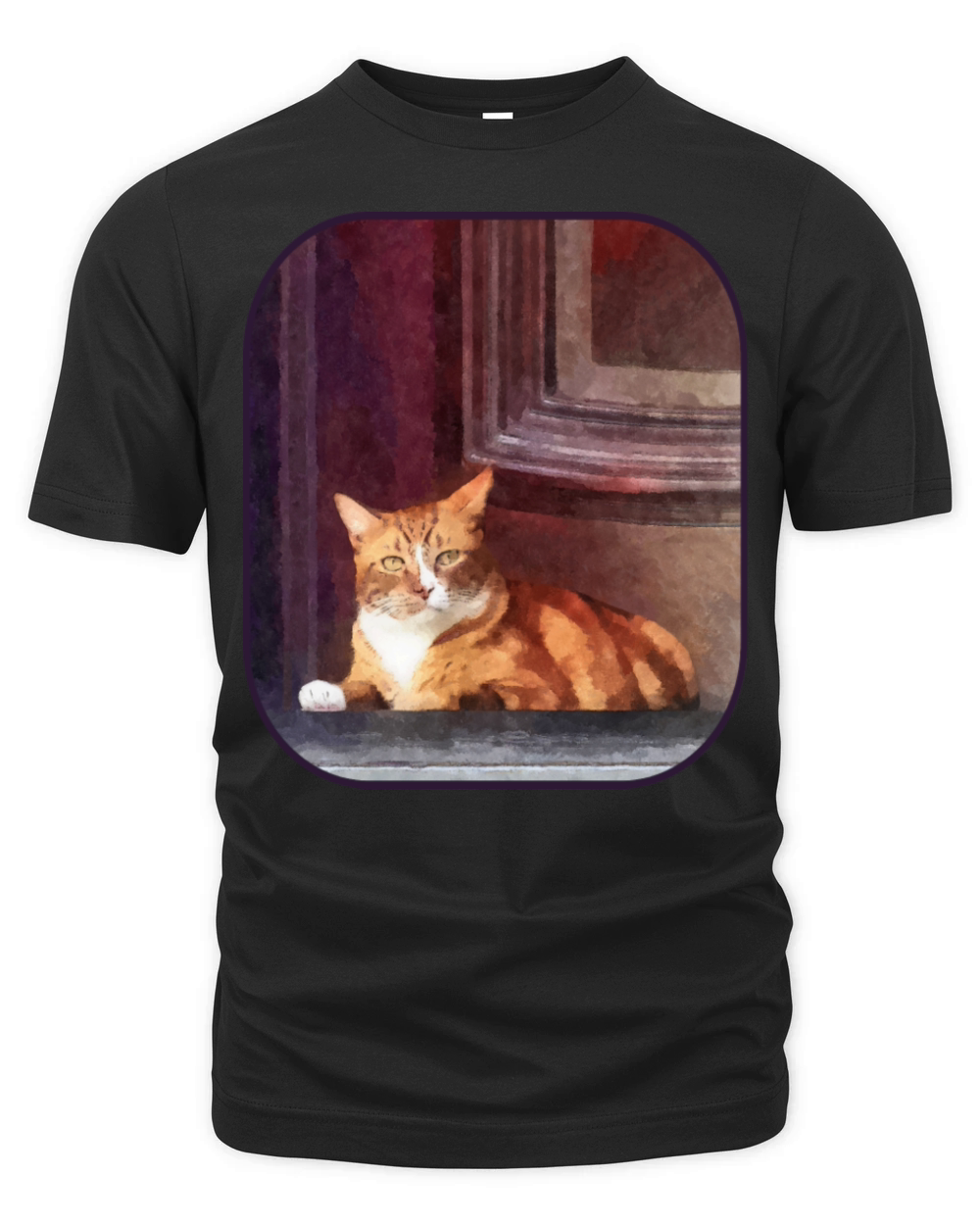 Cats - Orange Tabby in Doorway Organic Unisex T-shirt