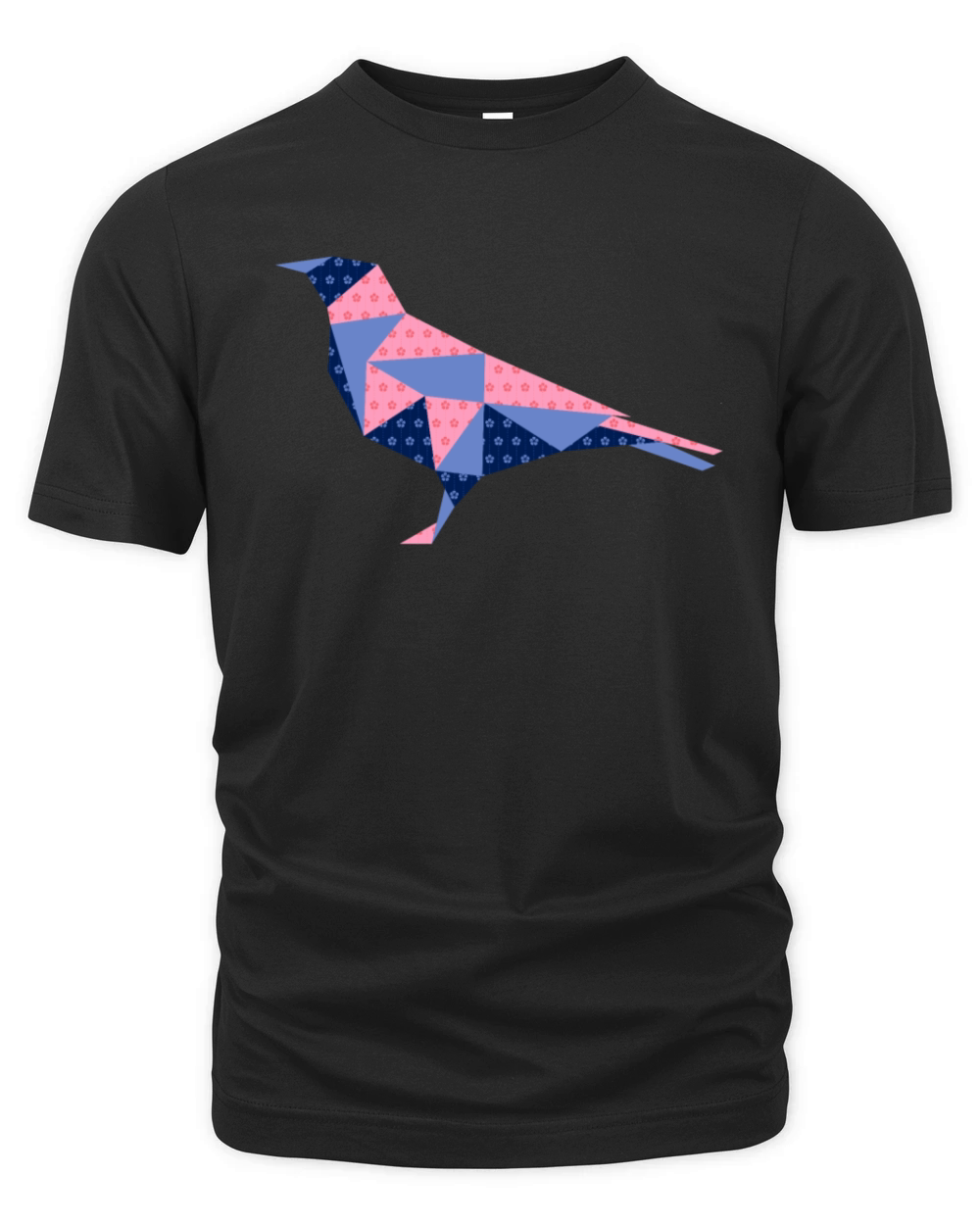 Origami pink and blue bird Organic Unisex T-shirt