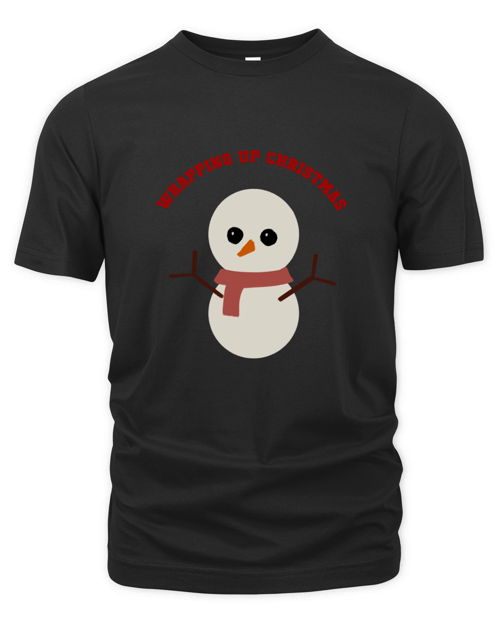 Wrapping Up Christmas Snowman red scarf orange nose Organic Unisex T-shirt