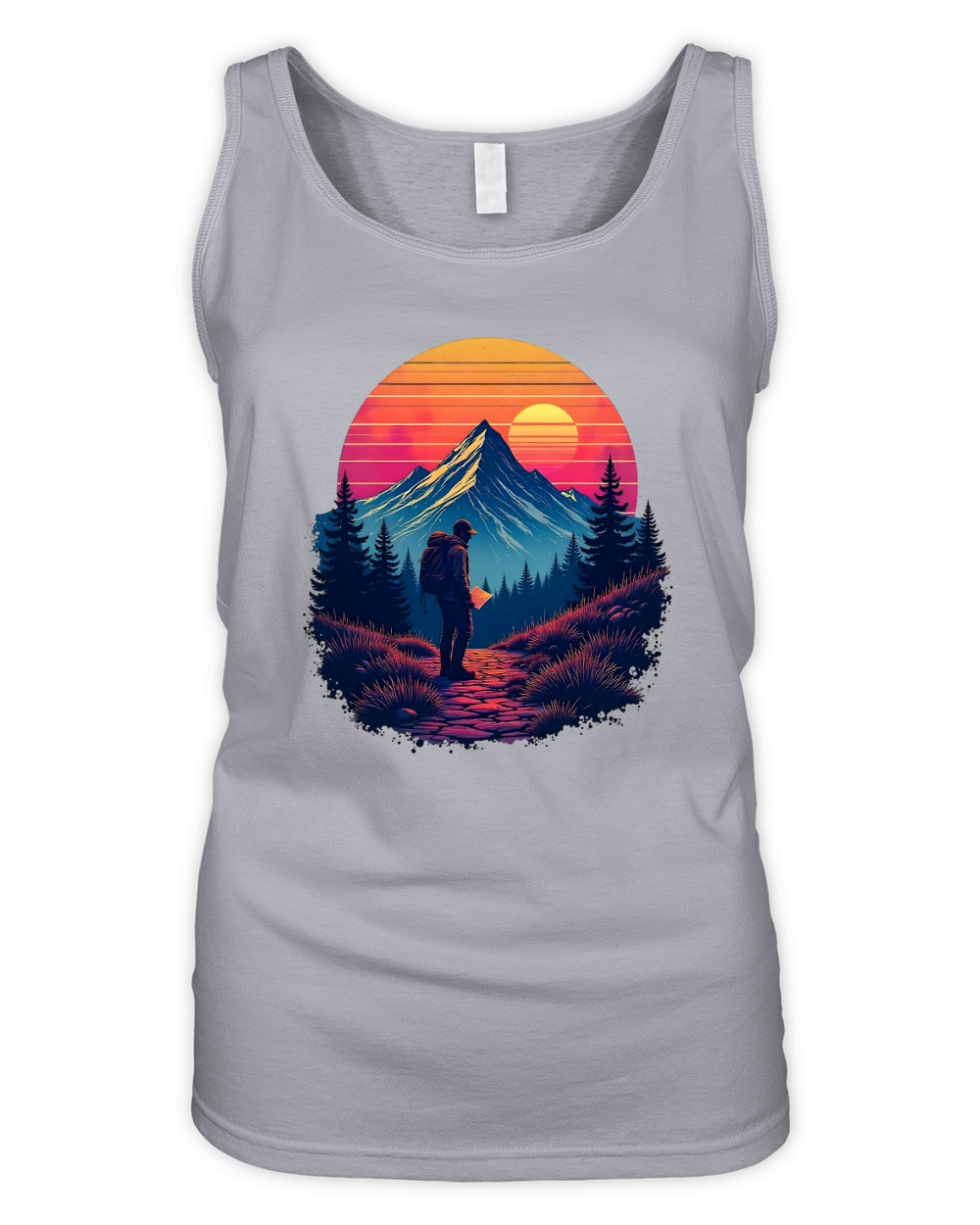 Hiker with Map in Mountains 2 Organic Women's Tank Top