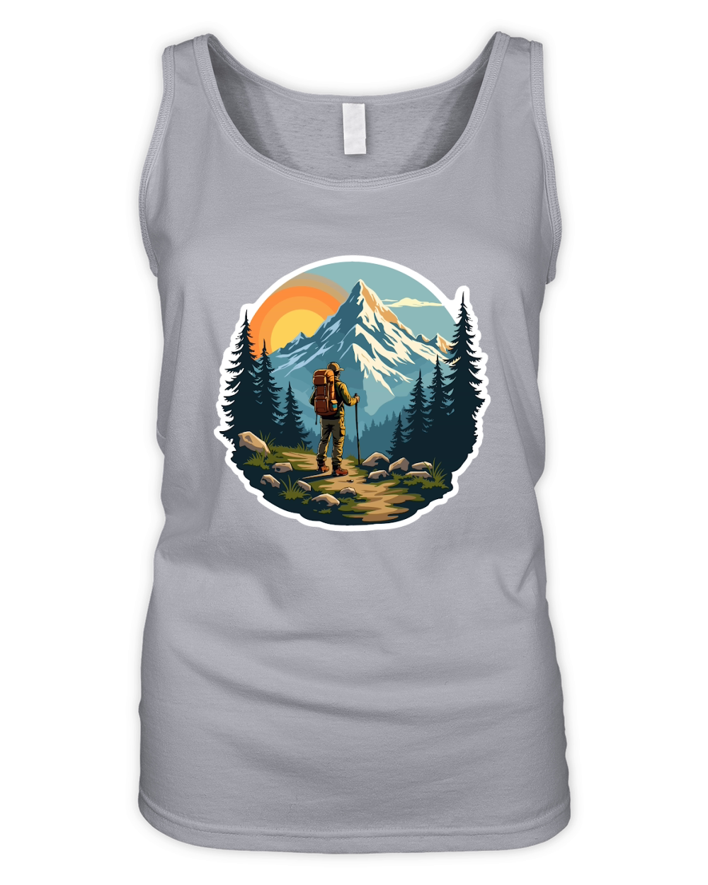 Mountain explorer hiking adventure Illus 15 Organic Women's Tank Top