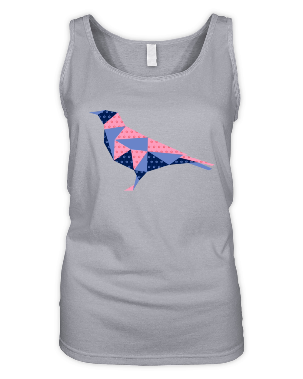 Origami pink and blue bird Organic Women's Tank Top