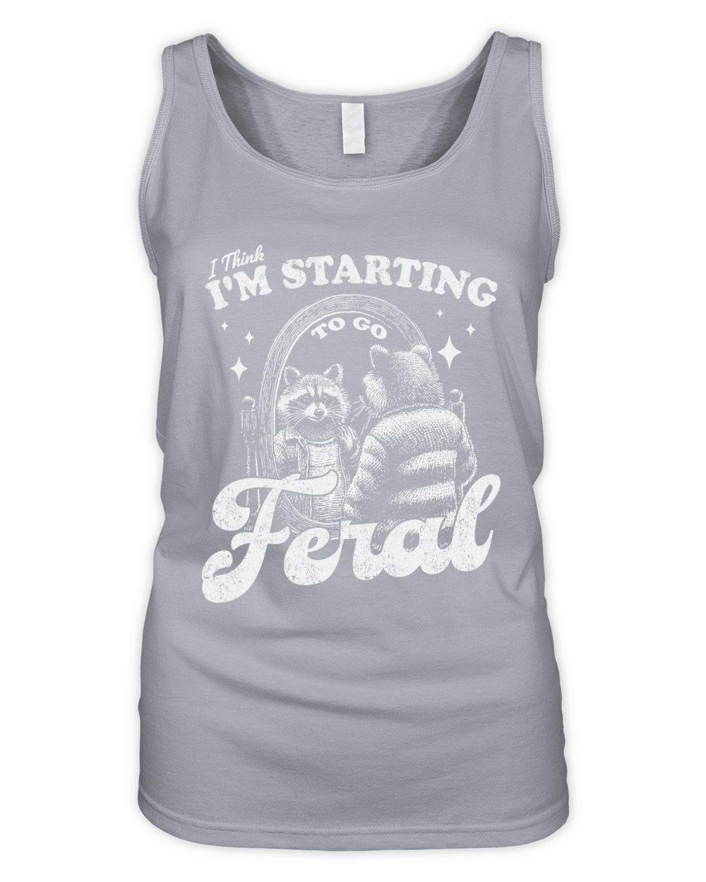 Raccoon in Mirror D White Organic Women's Tank Top