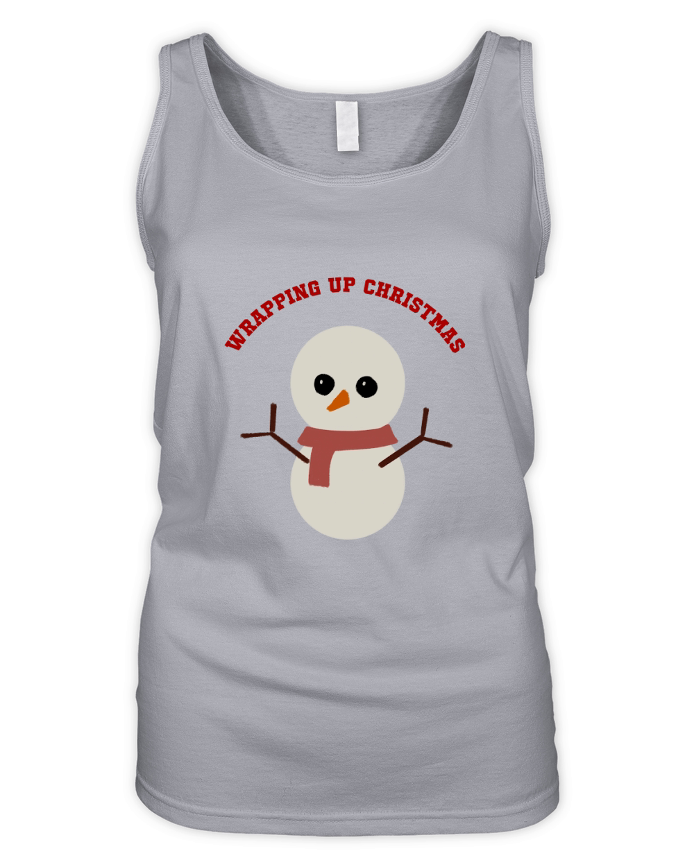 Wrapping Up Christmas Snowman red scarf orange nose Organic Women's Tank Top