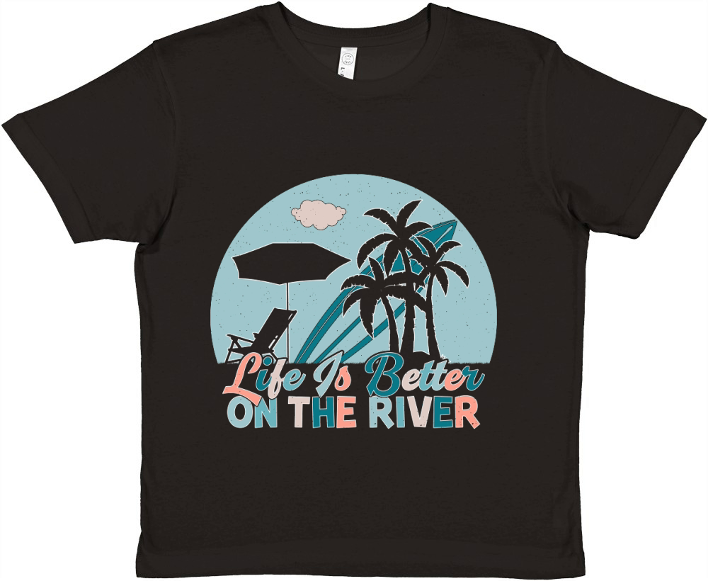 Beach Summer Life is Better On the River Premium Kids Crewneck T-shirt
