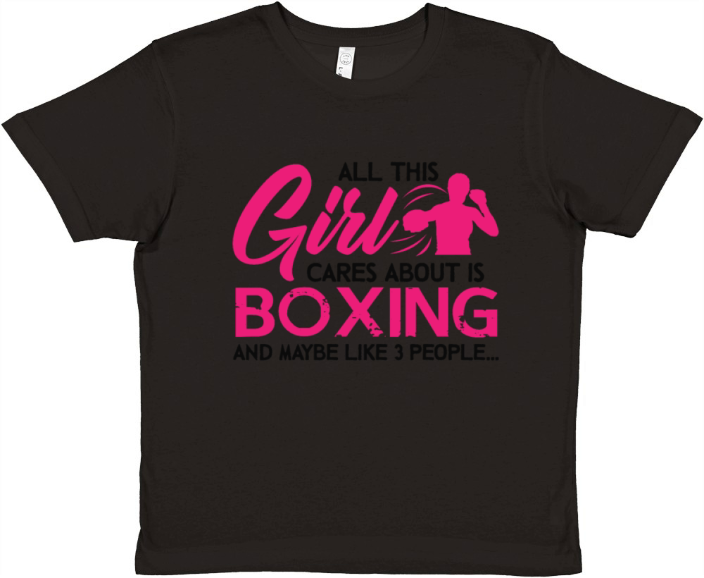 Boxing Girl Cares Hanes Tagles Premium Kids Crewneck T-shirt