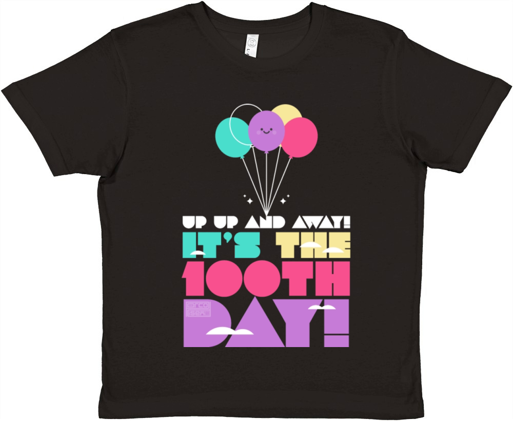 Cute Colorful Up and Away Balloon 100 Days of Scho Premium Kids Crewneck T-shirt