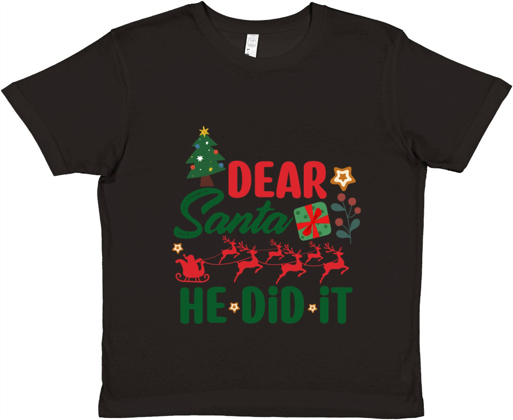 Dear Santa He Did It Premium Kids Crewneck T-shirt