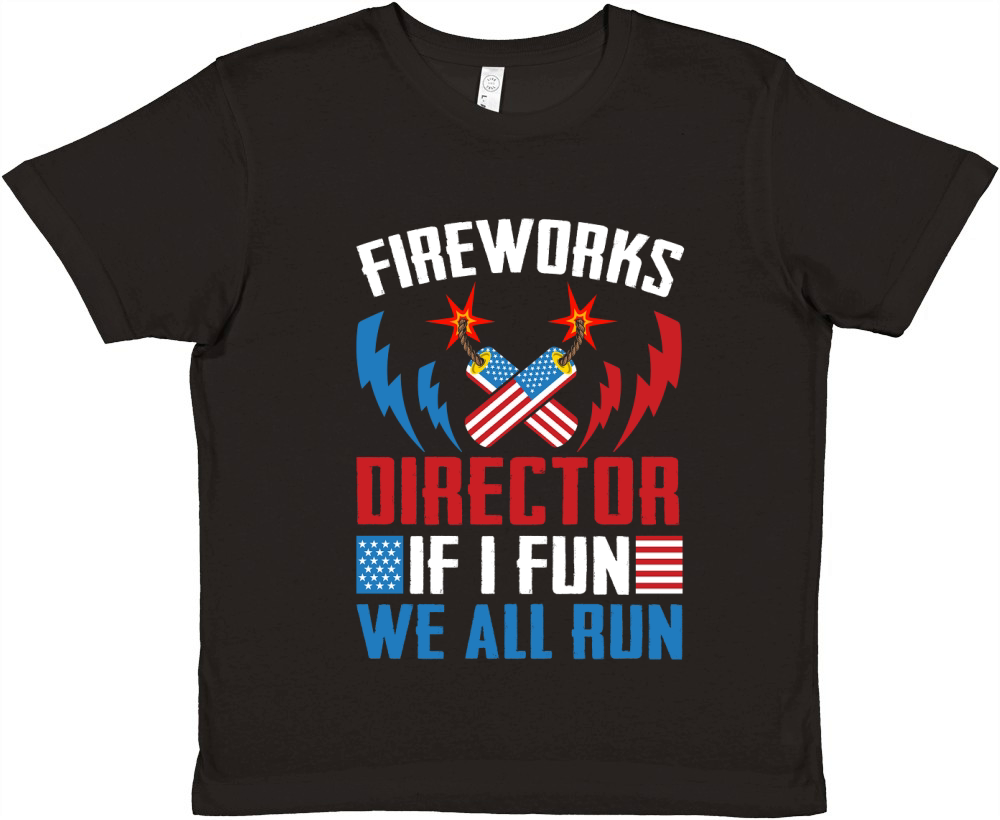 Fireworks Director If I Fun we All Run Premium Kids Crewneck T-shirt
